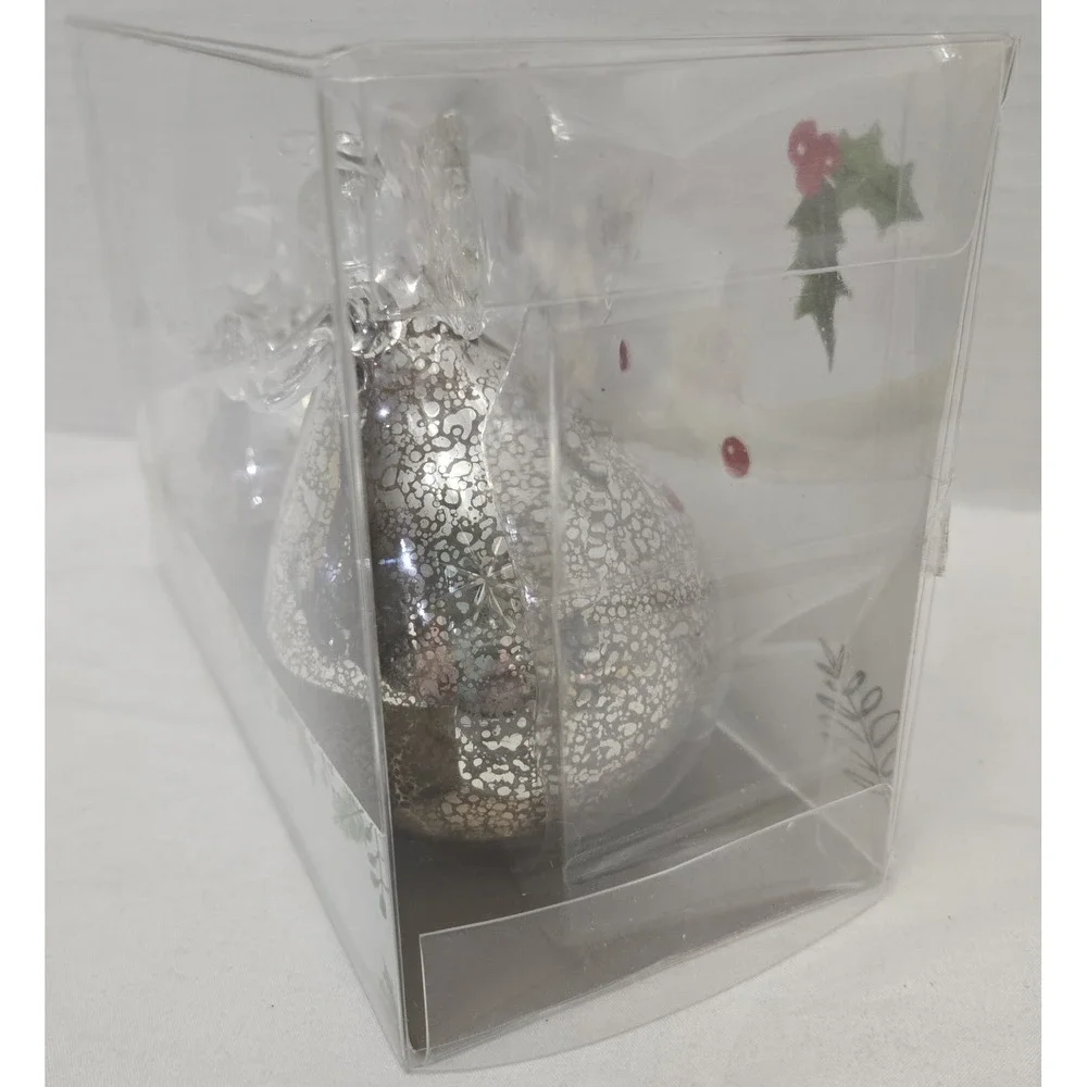 Pier 1 Imports Set of 2 Light-Up LED Mercury Glass Angels With Timer Box VGC